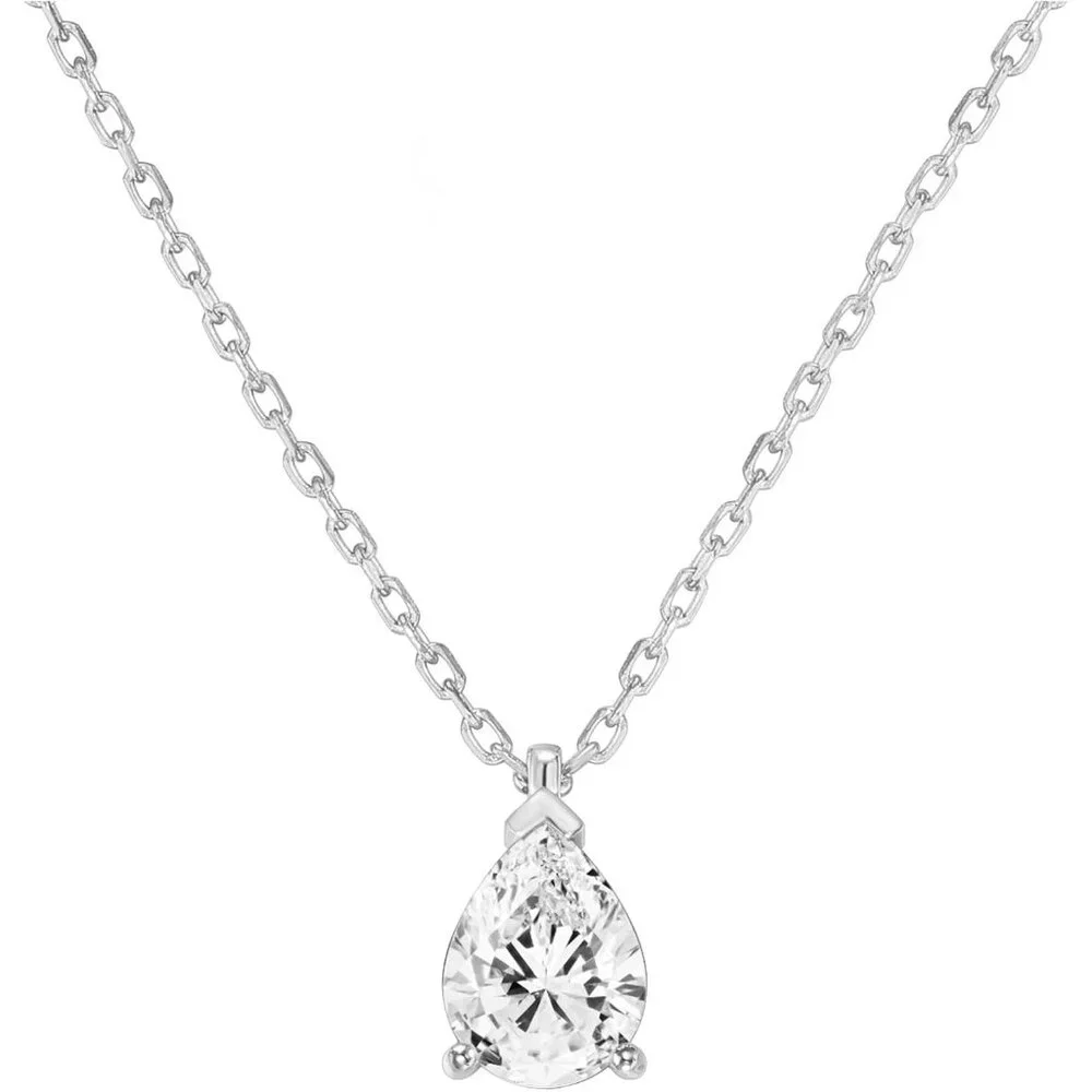 14K Gold Plated Cubic Zirconia Diamond Pendant Necklace for Women | Adjustable S